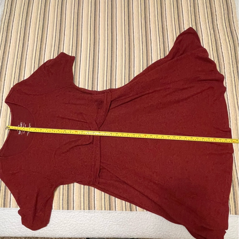 Torrid Women’s 18/20 Super Soft Plush Red Short Sleeve Knee Length Knit Dress - Picture 9 of 12